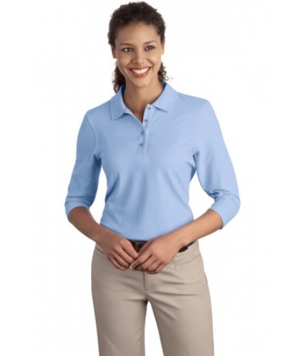 Port Authority L562 3/4 sleeve ladies Silk Touch Polo