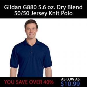 Gildan G880 5.6 oz. Dry Blend 50/50 Jersey Knit Polo
