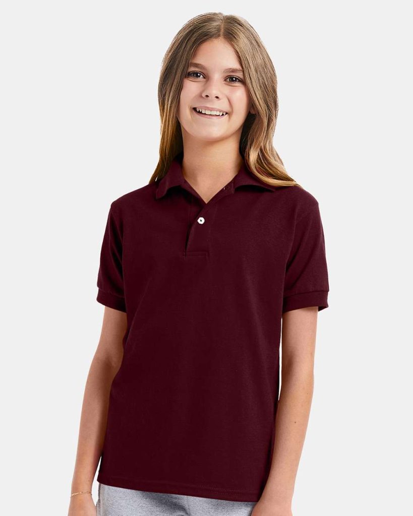 Hanes 054Y Youth EcoSmart Jersey Polo