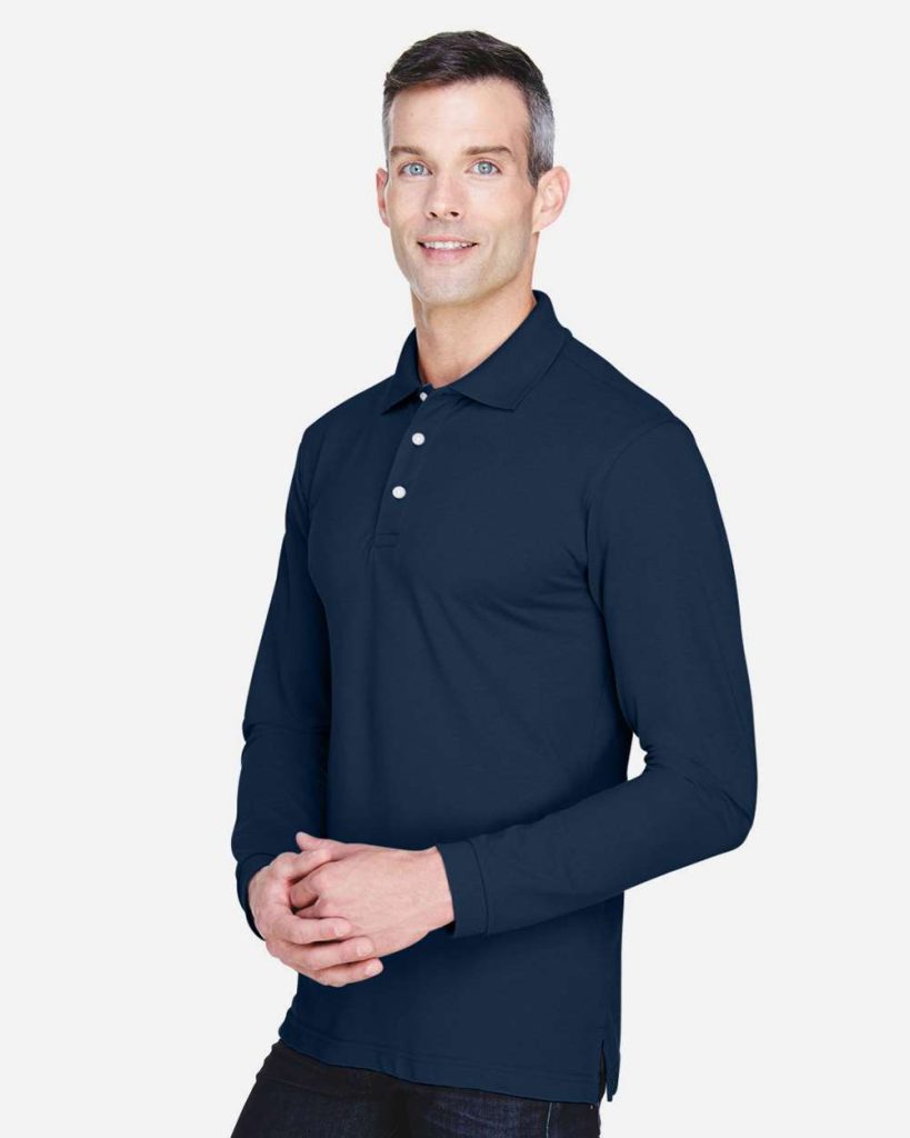 Harriton M265L Men’s Easy Blend Long Sleeve Polo