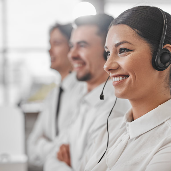 3 customer service reps on phone