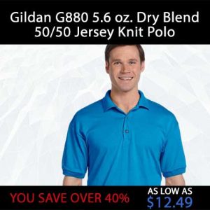 Gildan G880 5.6 oz. Dry Blend 50/50 Jersey Knit Polo