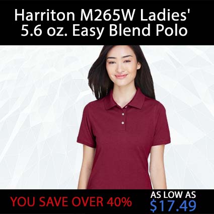 Harriton-M265W-Ladies-56-oz-Easy-Blend-Polo