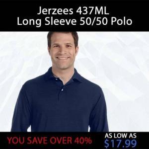 Jerzees 437ML Long Sleeve 50/50 Polo